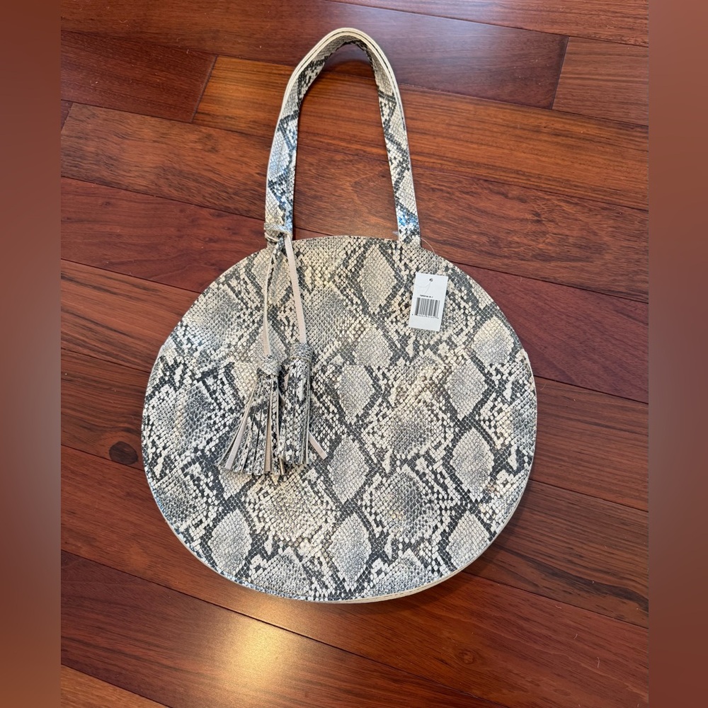 Snakeskin Design Round Tote Bag